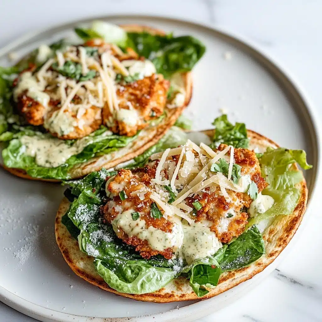 Smash Chicken Caesar Tacos Recipe - Recipe Image