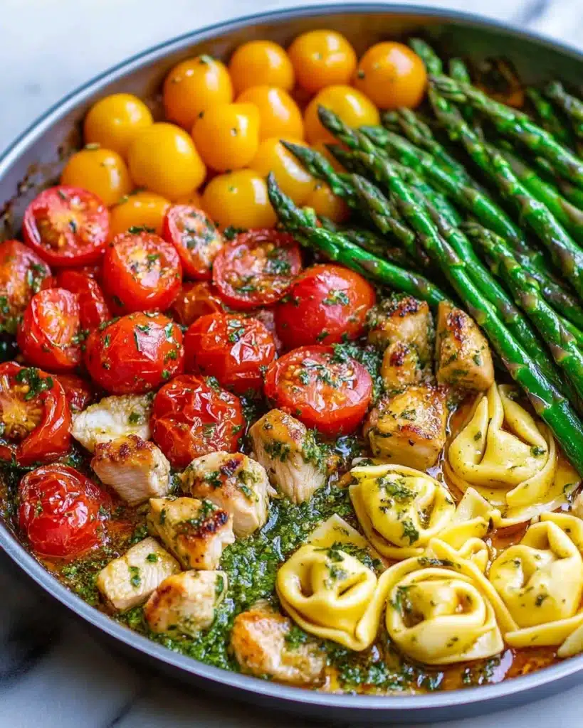 Pesto Chicken Tortellini and Veggies Recipe