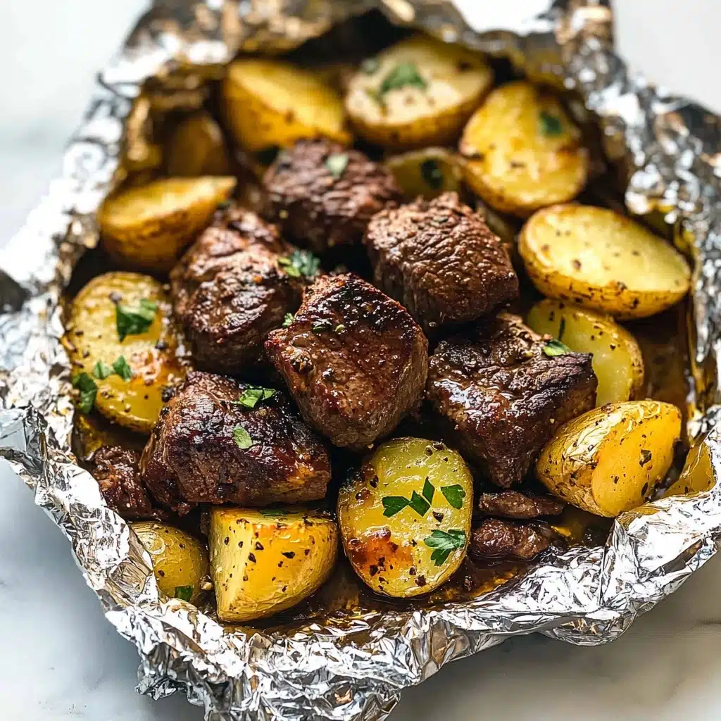 Garlic Steak and Potato Foil Packs Recipe - Recipe Image
