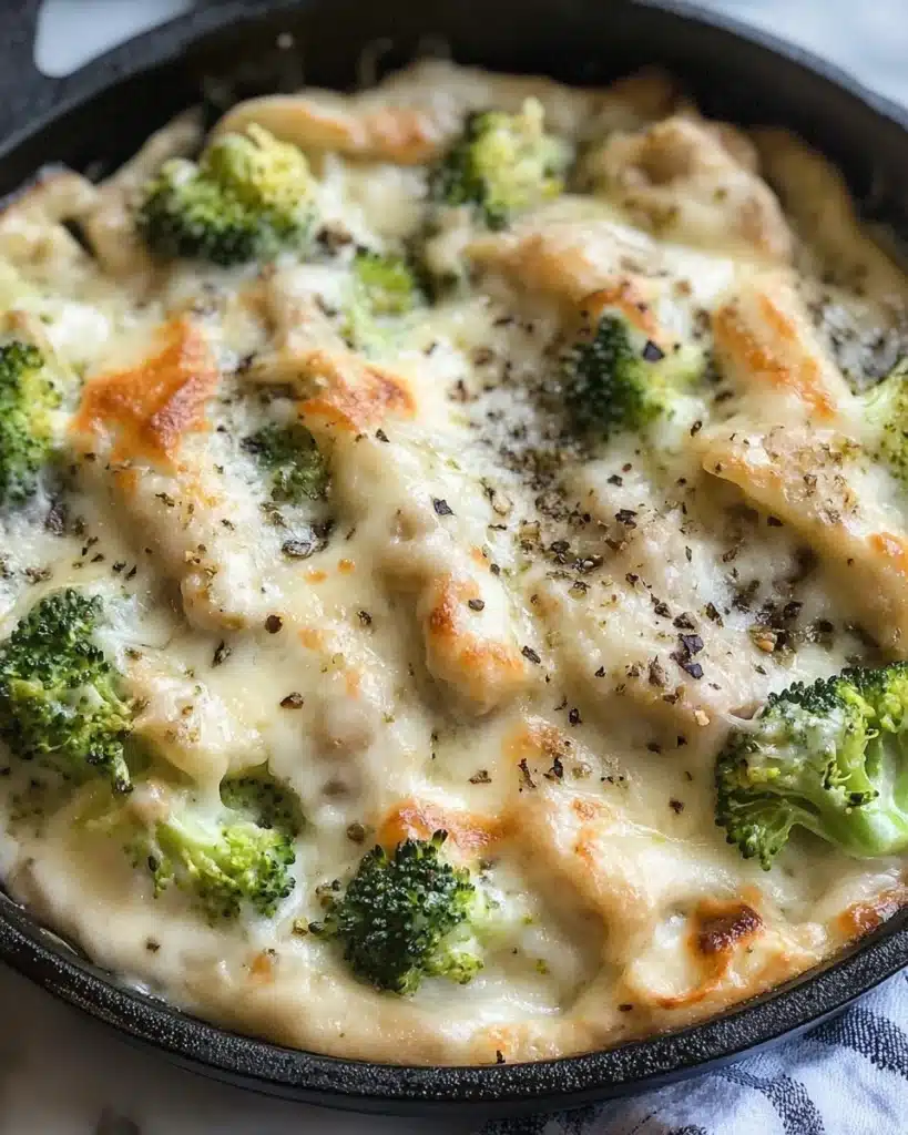 Keto Chicken Alfredo with Broccoli Bake Recipe