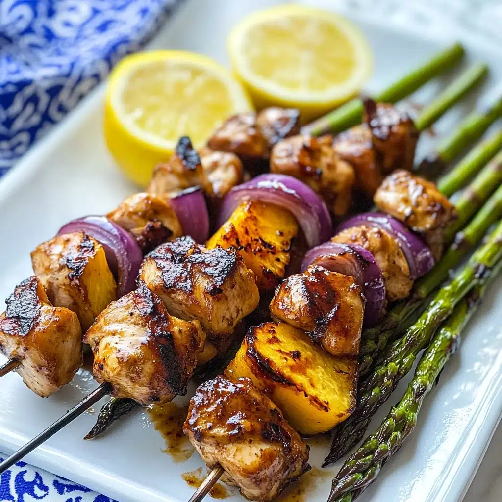 Grilled Chicken Peach Kebabs Recipe - Recipe Image