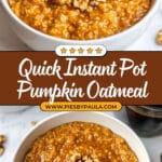 Instant Pot Steel Cut Pumpkin Oatmeal Recipe