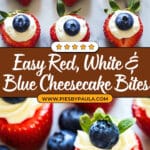 Red, White, and Blue Cheesecake Strawberries Recipe