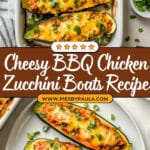 Cheesy BBQ Chicken Stuffed Zucchini Boats Recipe