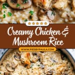 One Pot Creamy Parmesan Chicken with Mushroom Rice Recipe