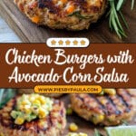 Chicken Burgers with Avocado Corn Salsa Recipe