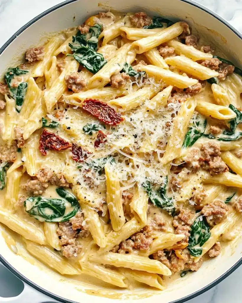 Creamy Tuscan Sausage Pasta Recipe