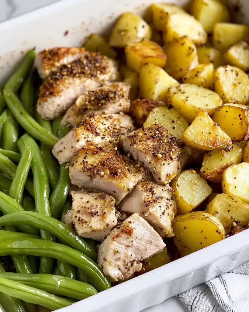 One-Pan Italian Chicken with Potatoes and Green Beans Recipe