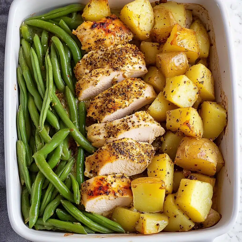 One-Pan Italian Chicken with Potatoes and Green Beans Recipe - Recipe Image