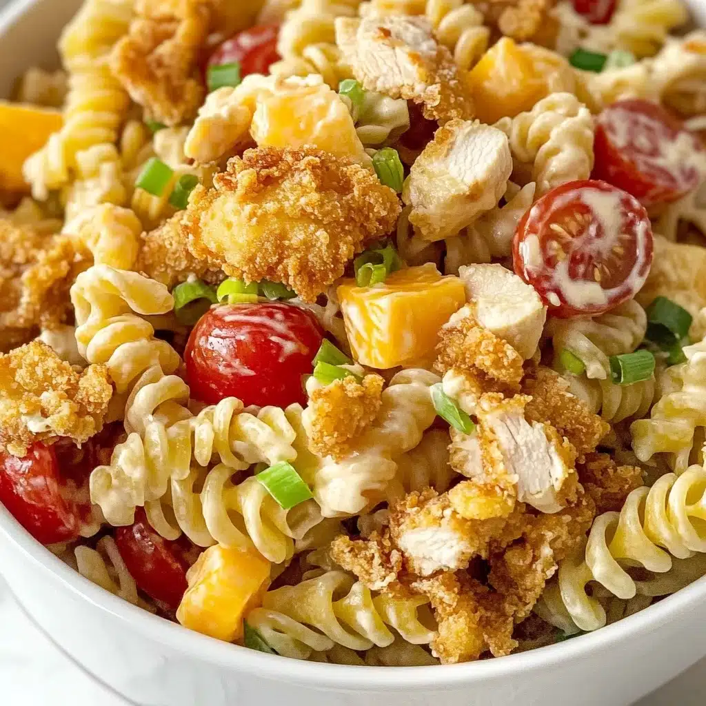 Popcorn Chicken Bacon Ranch Pasta Salad Recipe - Recipe Image