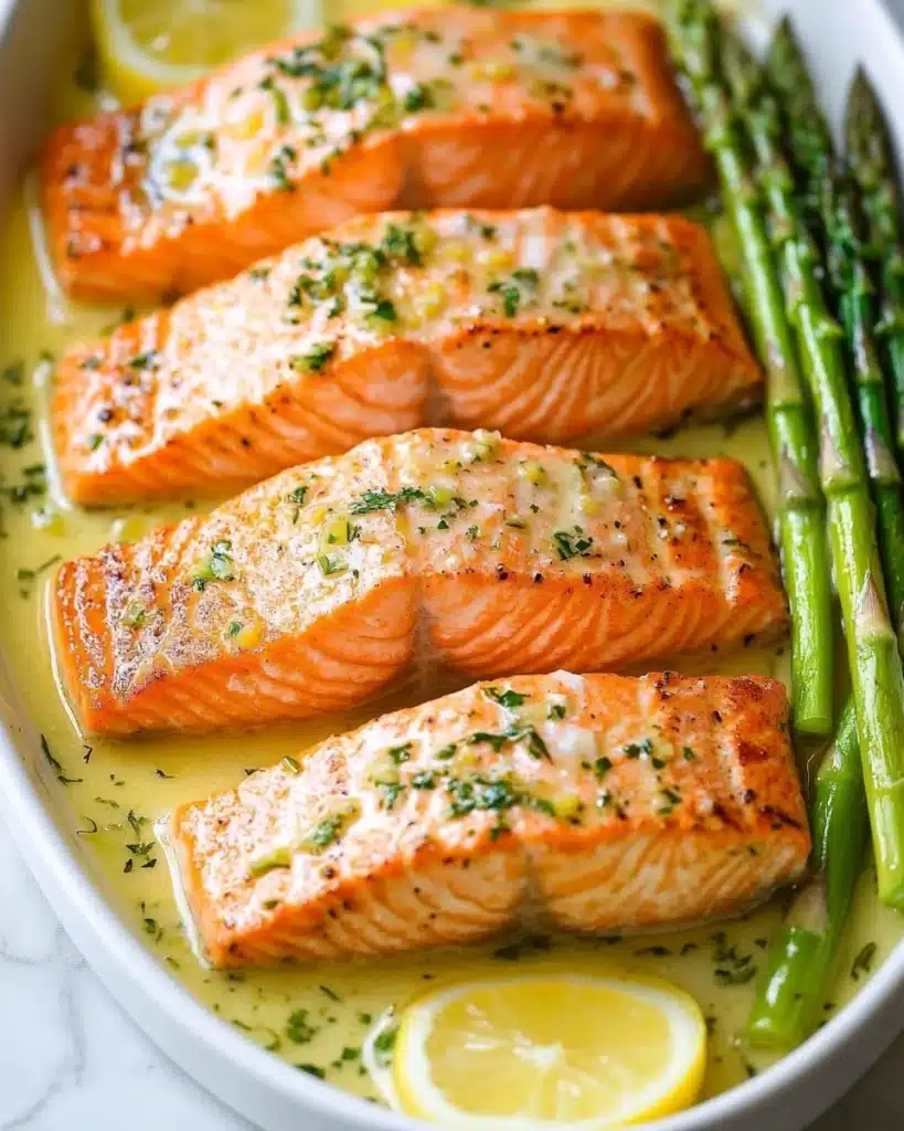 Salmon with Garlic Lemon Butter Sauce Recipe