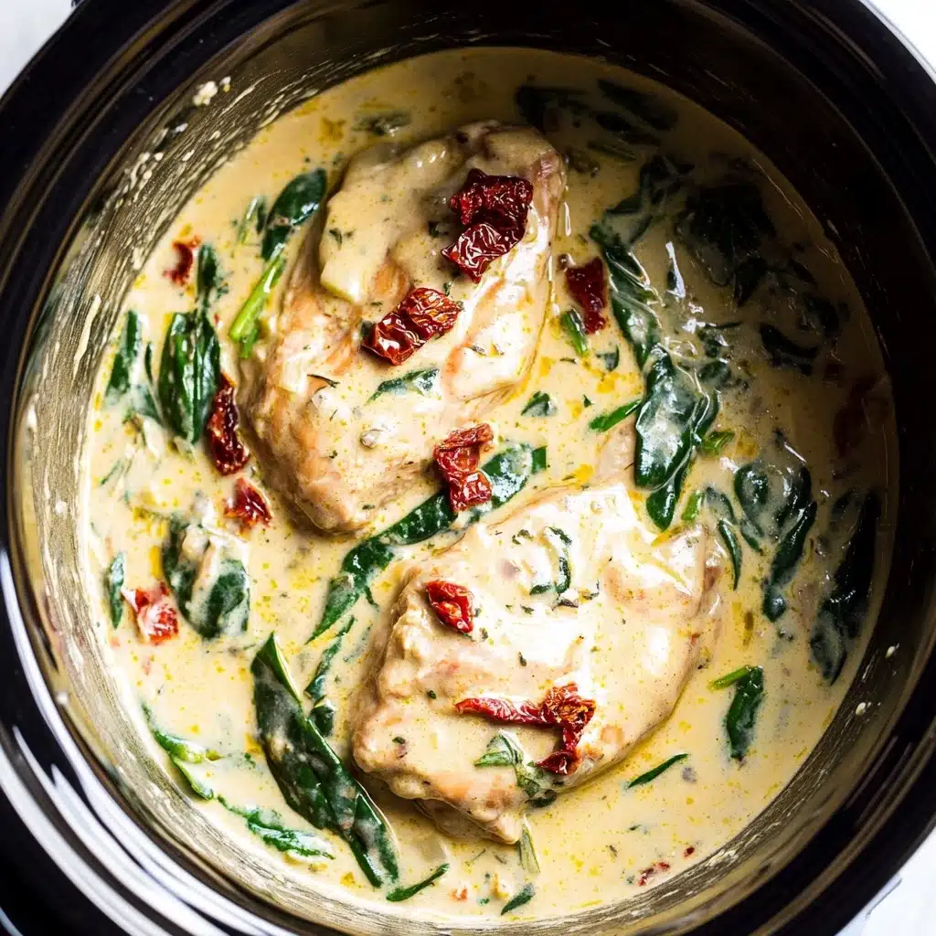 Slow Cooker Creamy Tuscan Chicken Recipe - Recipe Image