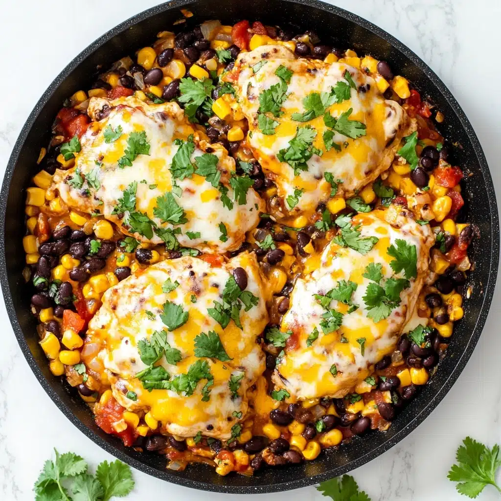 Santa Fe Chicken Skillet, Mexican chicken skillet, quick weeknight chicken, one-pan chicken dinner, spicy chicken skillet