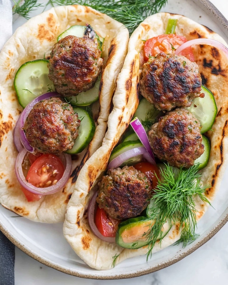 Greek Turkey Meatball Gyro with Tzatziki, healthy Greek gyro recipe, quick Mediterranean turkey gyros, homemade tzatziki sauce, easy dinner ideas
