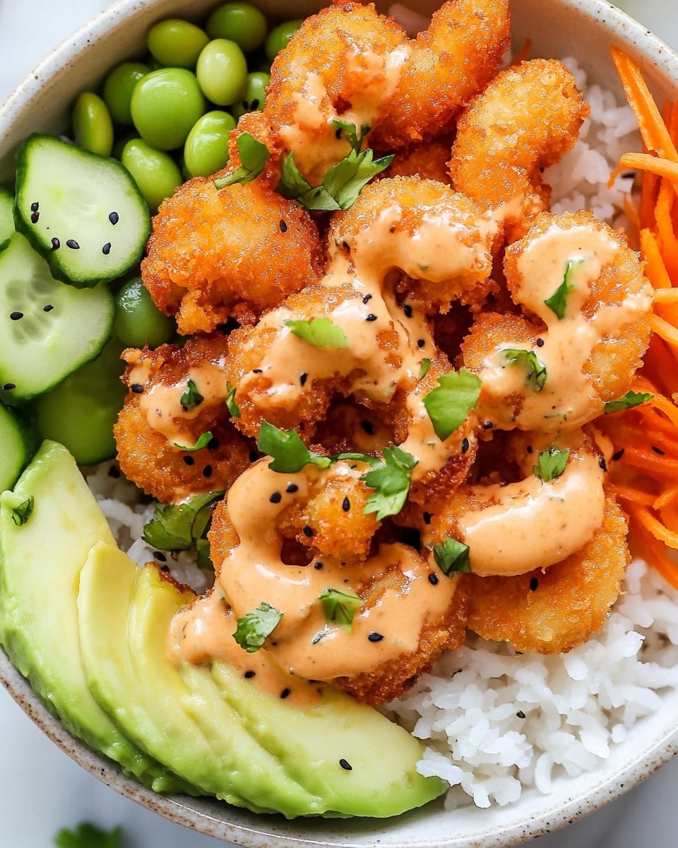 Bang Bang Shrimp Rice Bowl, spicy shrimp rice bowl, healthy shrimp bowl, easy dinner recipes, Asian-inspired rice bowls