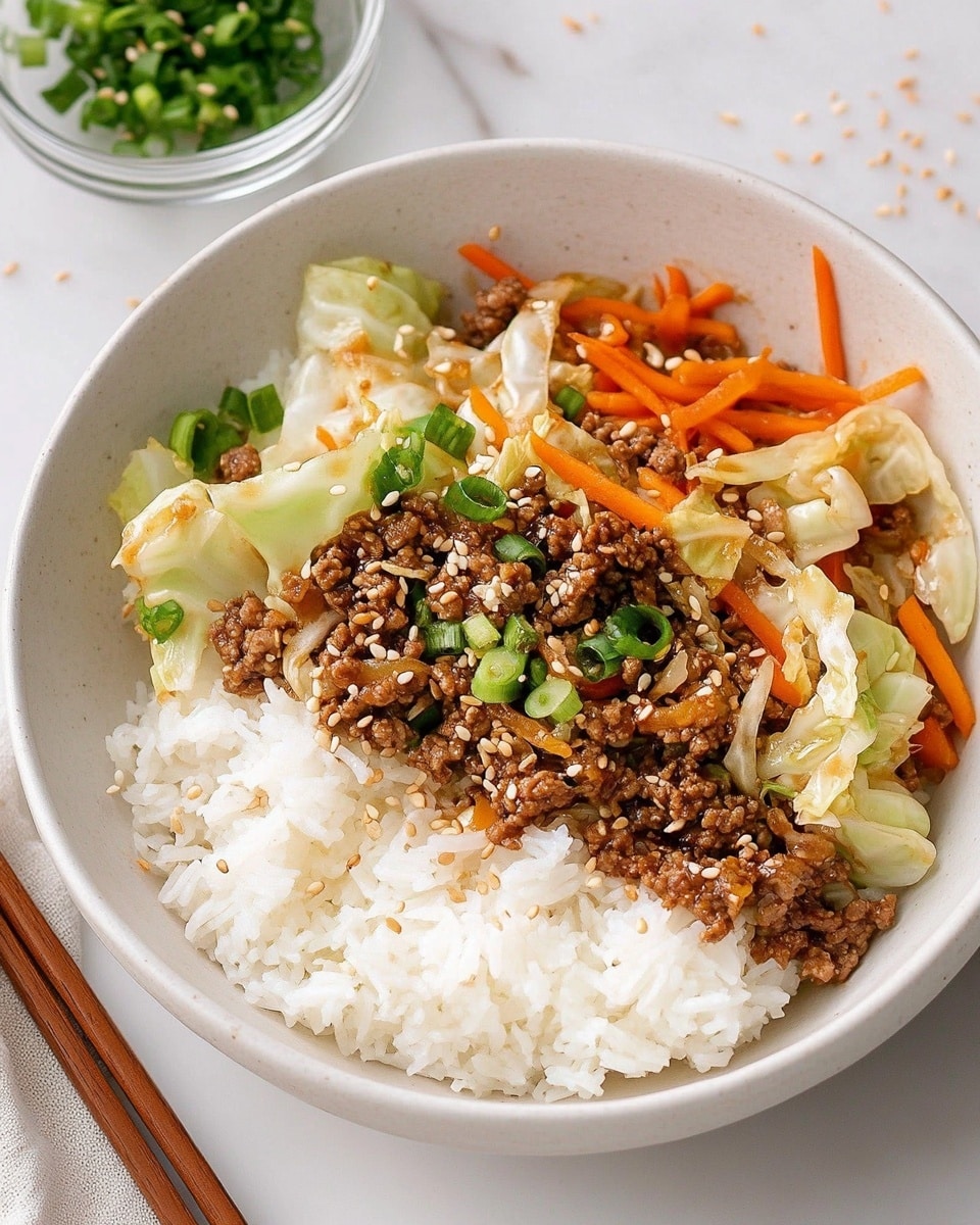 Easy Asian Ground Beef and Cabbage Stir Fry Recipe - Recipe Image