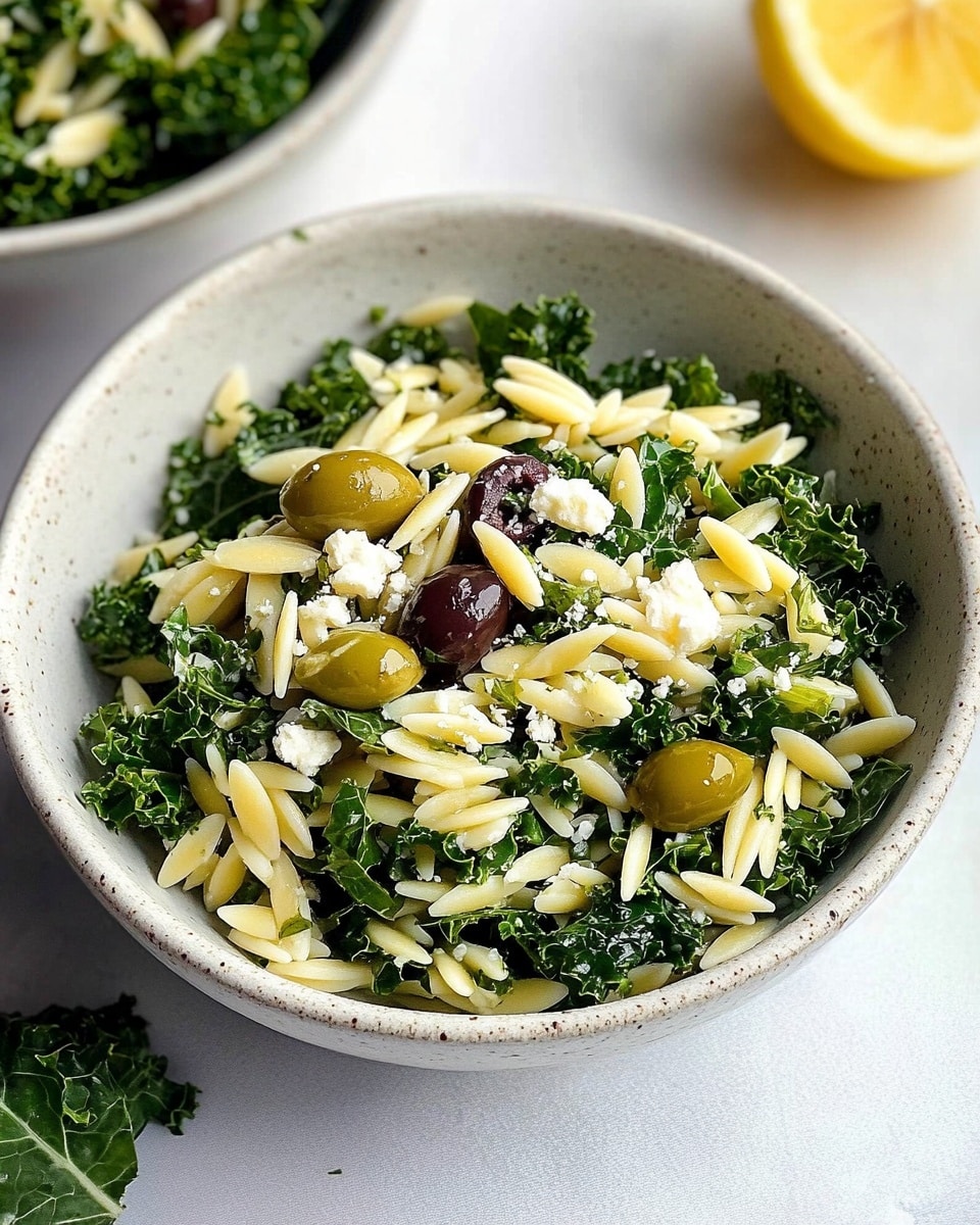 Orzo Kale Salad with Lemon Vinaigrette Recipe - Recipe Image