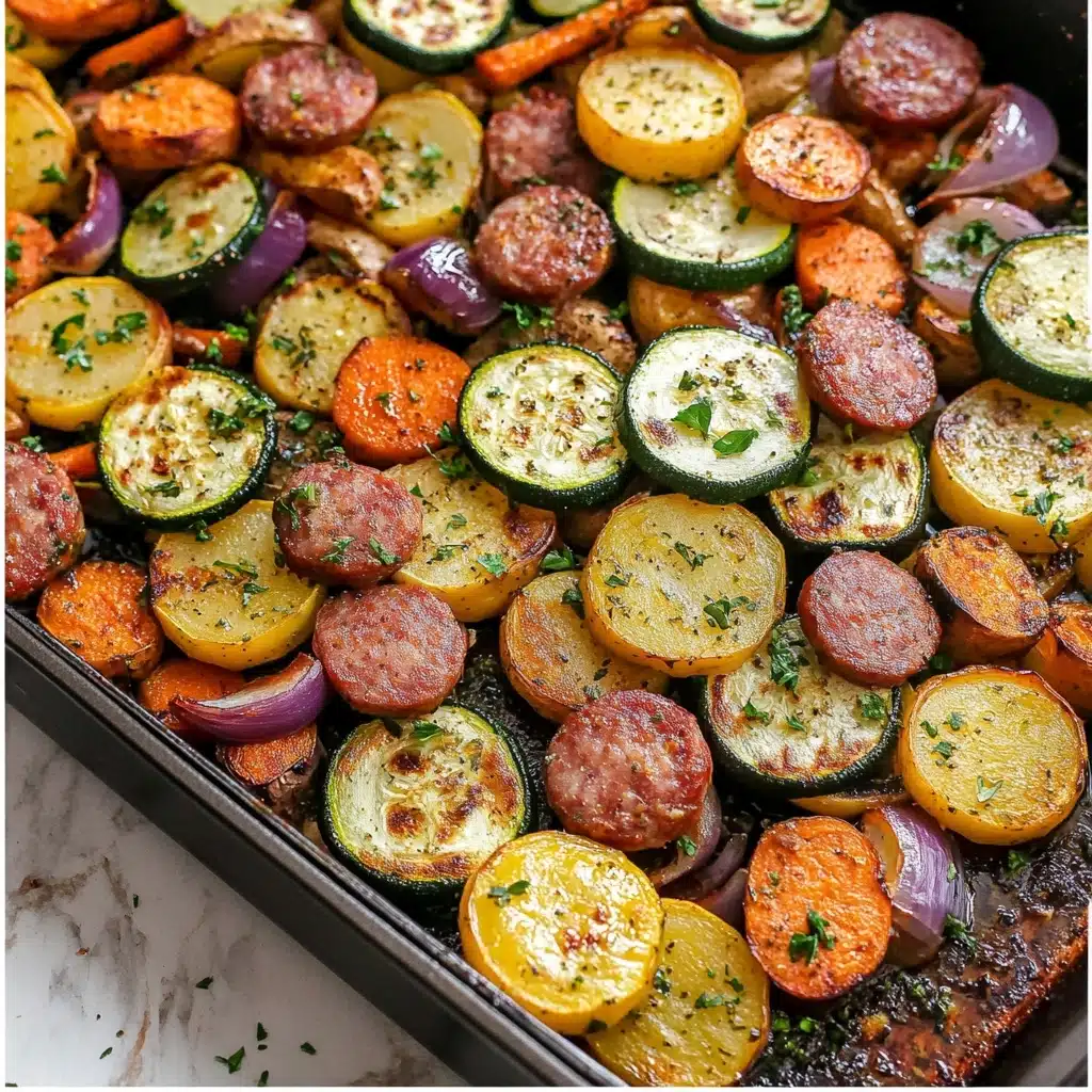 Sheet Pan Kielbasa and Vegetables Recipe - Recipe Image