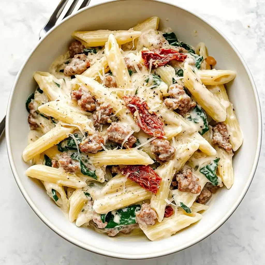Creamy Tuscan Sausage Pasta Recipe - Recipe Image