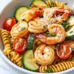 Tomato Zucchini Shrimp Pasta Recipe