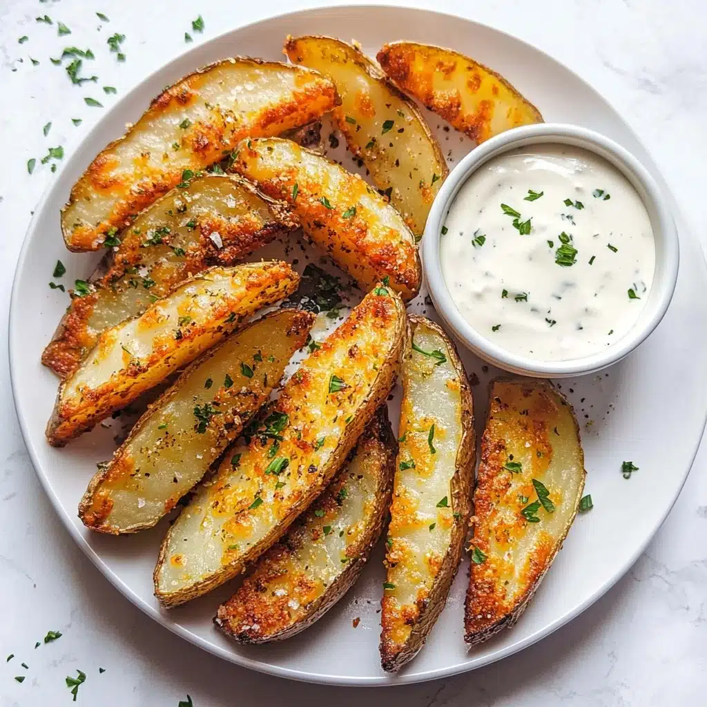 Baked Garlic Parmesan Potato Wedges Recipe - Recipe Image