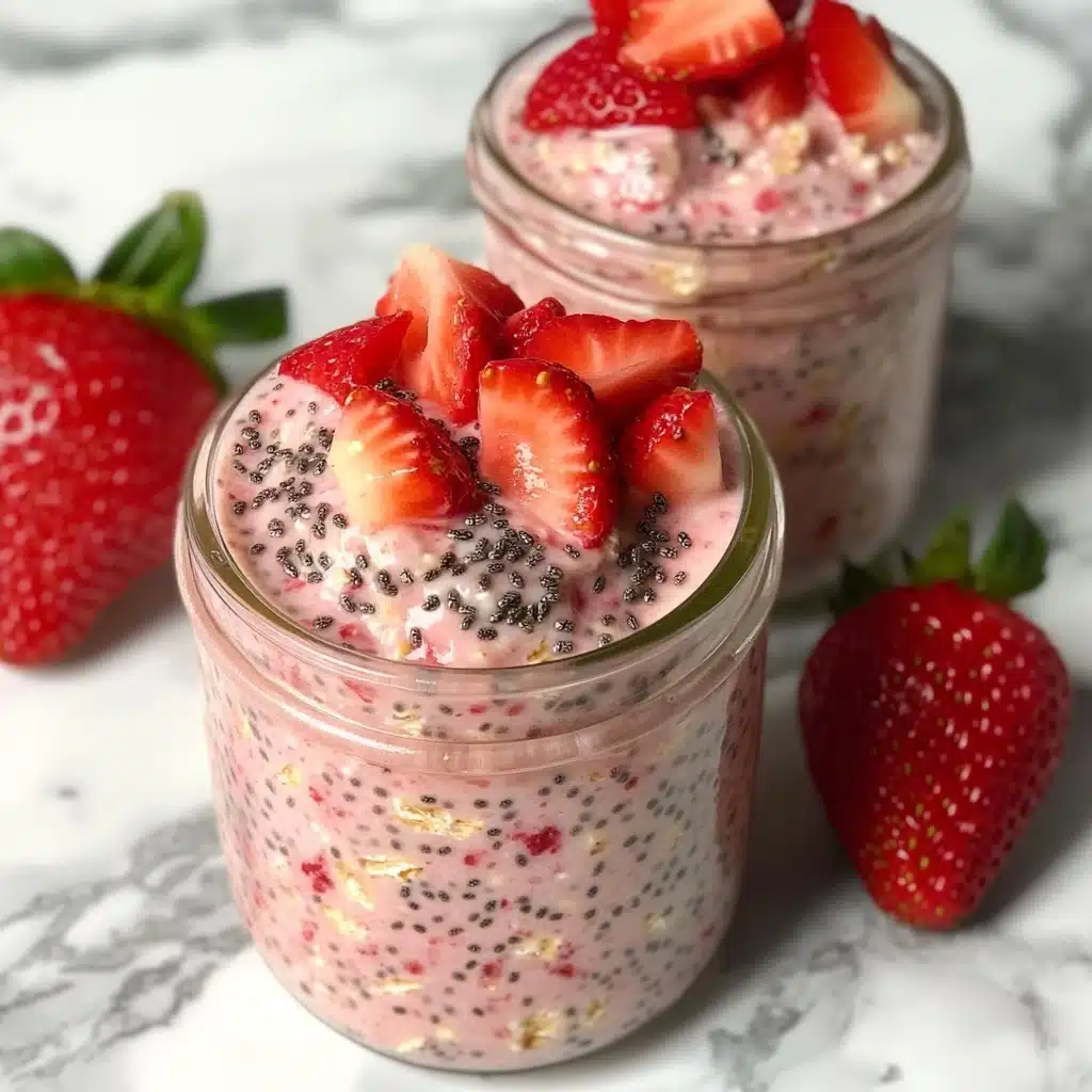 Strawberries and Cream Overnight Oats Recipe - Recipe Image