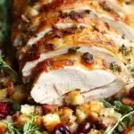Sheet Pan Herb Roasted Turkey and Cranberry Pecan Stuffing Recipe