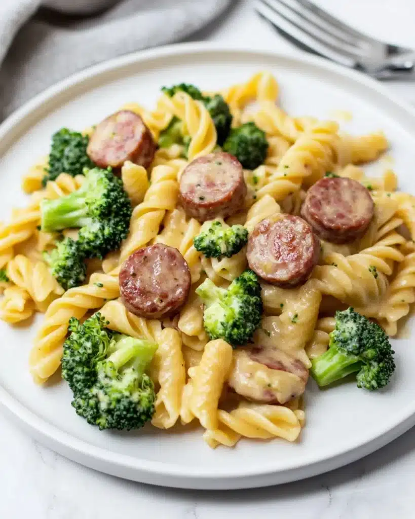 One-Pot Cheesy Smoked Sausage and Broccoli Pasta Recipe