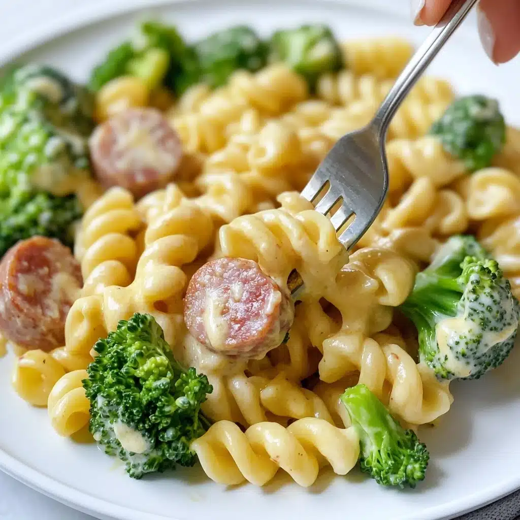 One-Pot Cheesy Smoked Sausage and Broccoli Pasta Recipe - Recipe Image