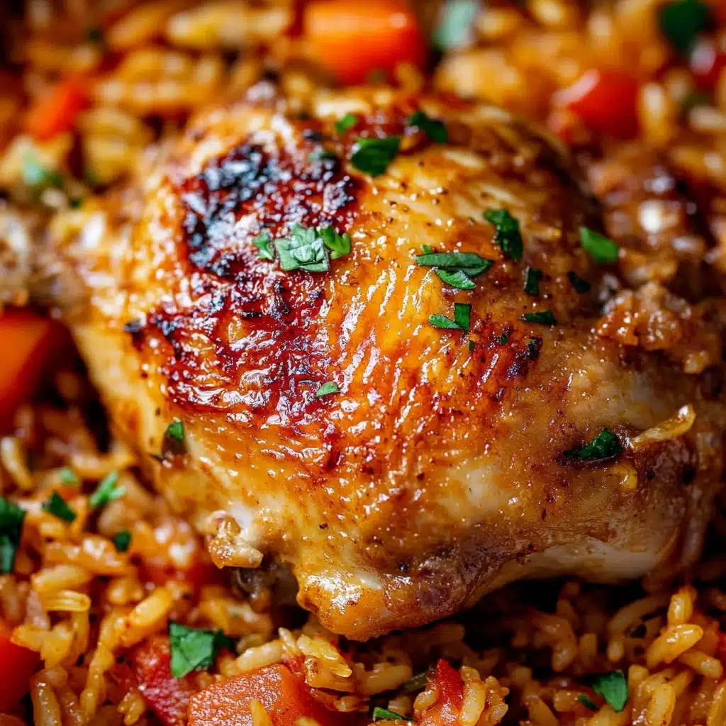 One Pan Tomato Basil Chicken and Rice Recipe - Recipe Image