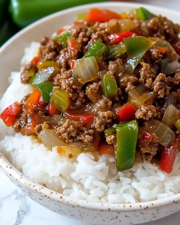 Beef and Pepper Rice Bowls Recipe