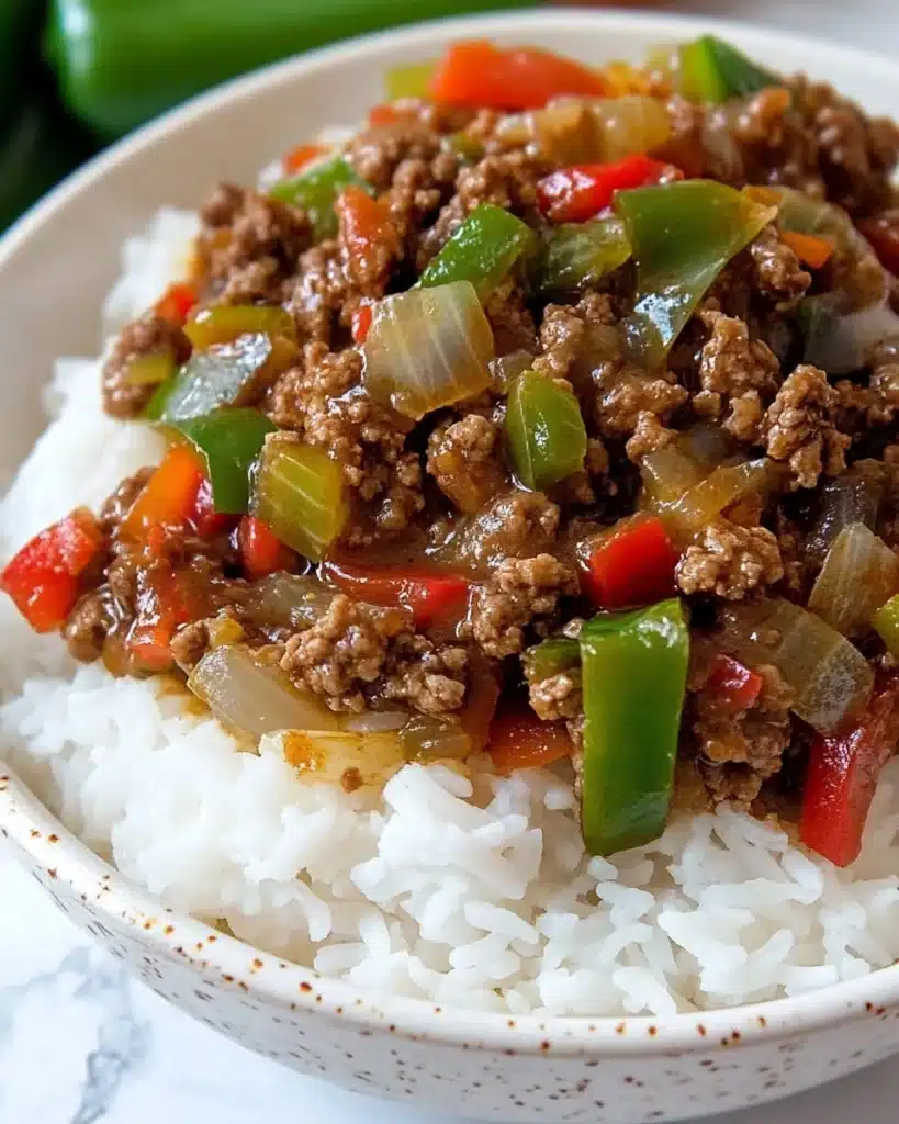 Beef and Pepper Rice Bowls Recipe