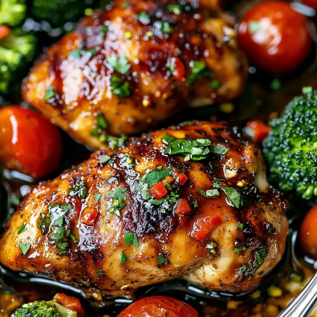ONE PAN Balsamic Chicken and Veggies Recipe - Recipe Image