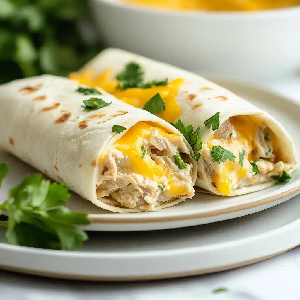 Cheesy Garlic Chicken Wrap Recipe - Recipe Image