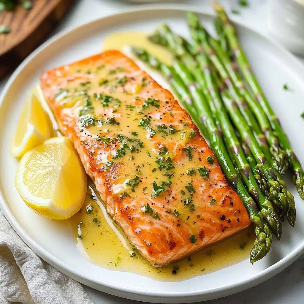 Salmon with Garlic Lemon Butter Sauce Recipe - Recipe Image