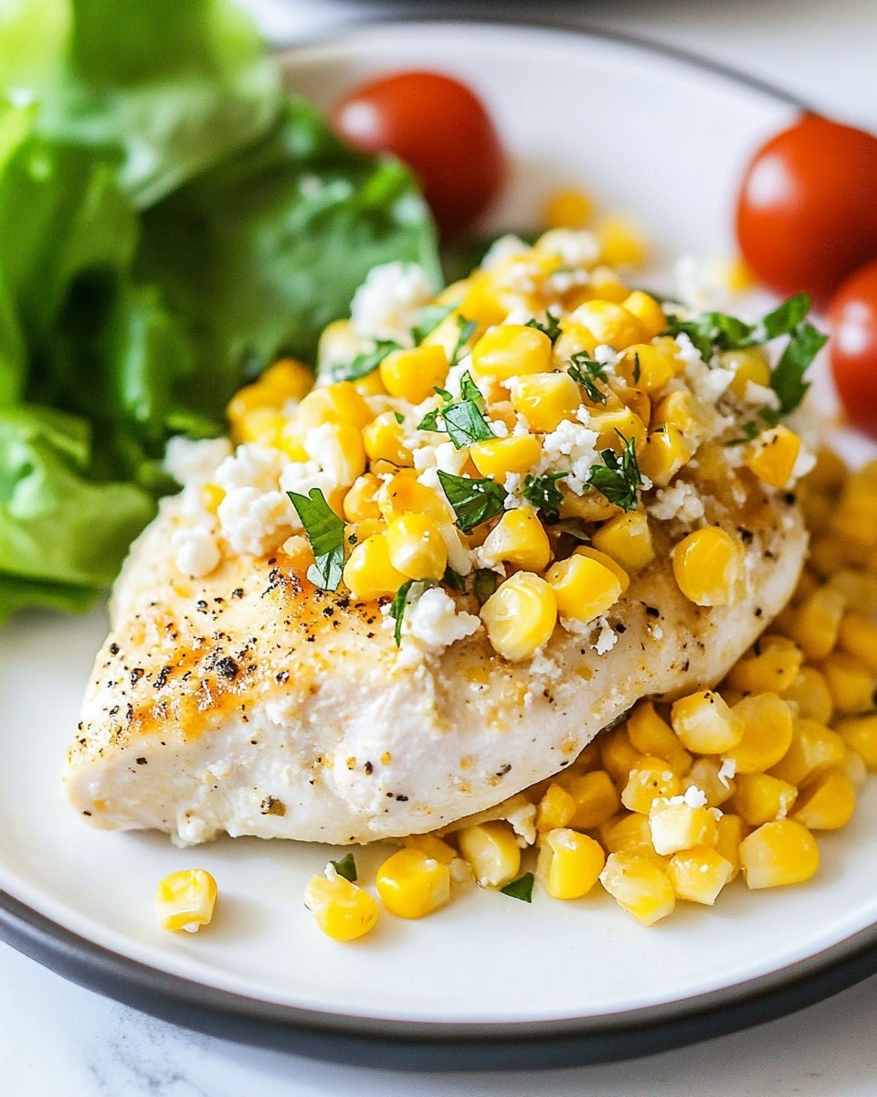 Mexican Street Corn Chicken, Mexican Street Corn Chicken recipe, spicy chicken with street corn topping, easy Mexican-inspired chicken dinner, flavorful corn chicken dish