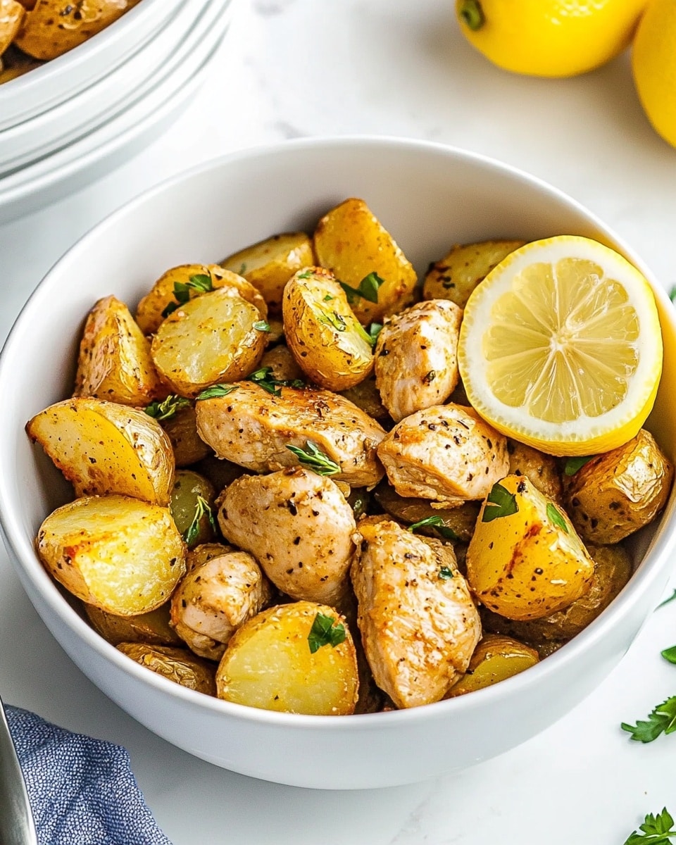 Oregano Lemon Chicken and Potatoes, lemon chicken with oregano, easy lemon chicken recipe, baked chicken and potatoes, flavorful chicken side dishes