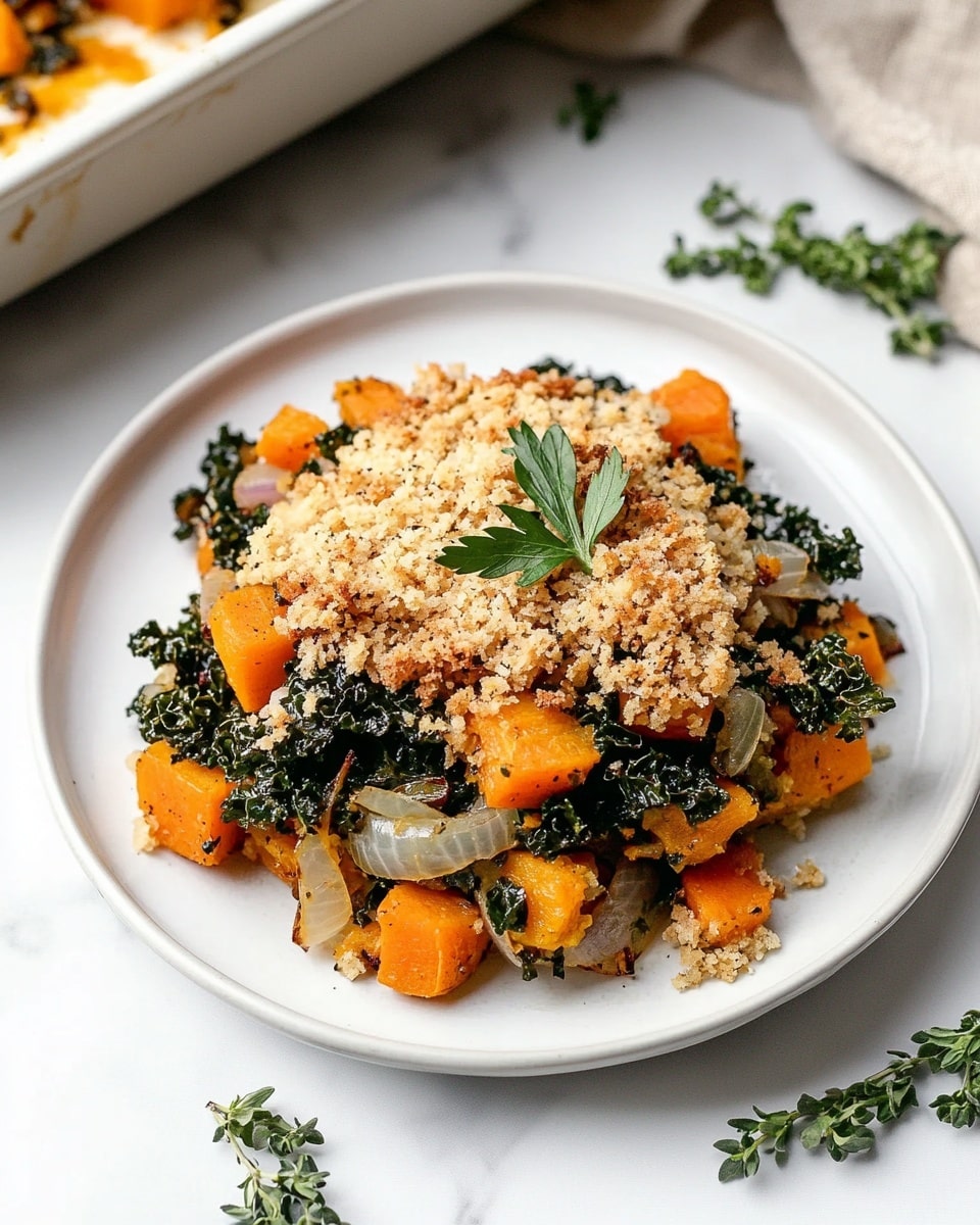 Butternut Squash and Kale Casserole with Parmesan and Sage, roasted butternut squash casserole, healthy vegetable casserole, cozy fall comfort food, Mediterranean-inspired vegetable bake