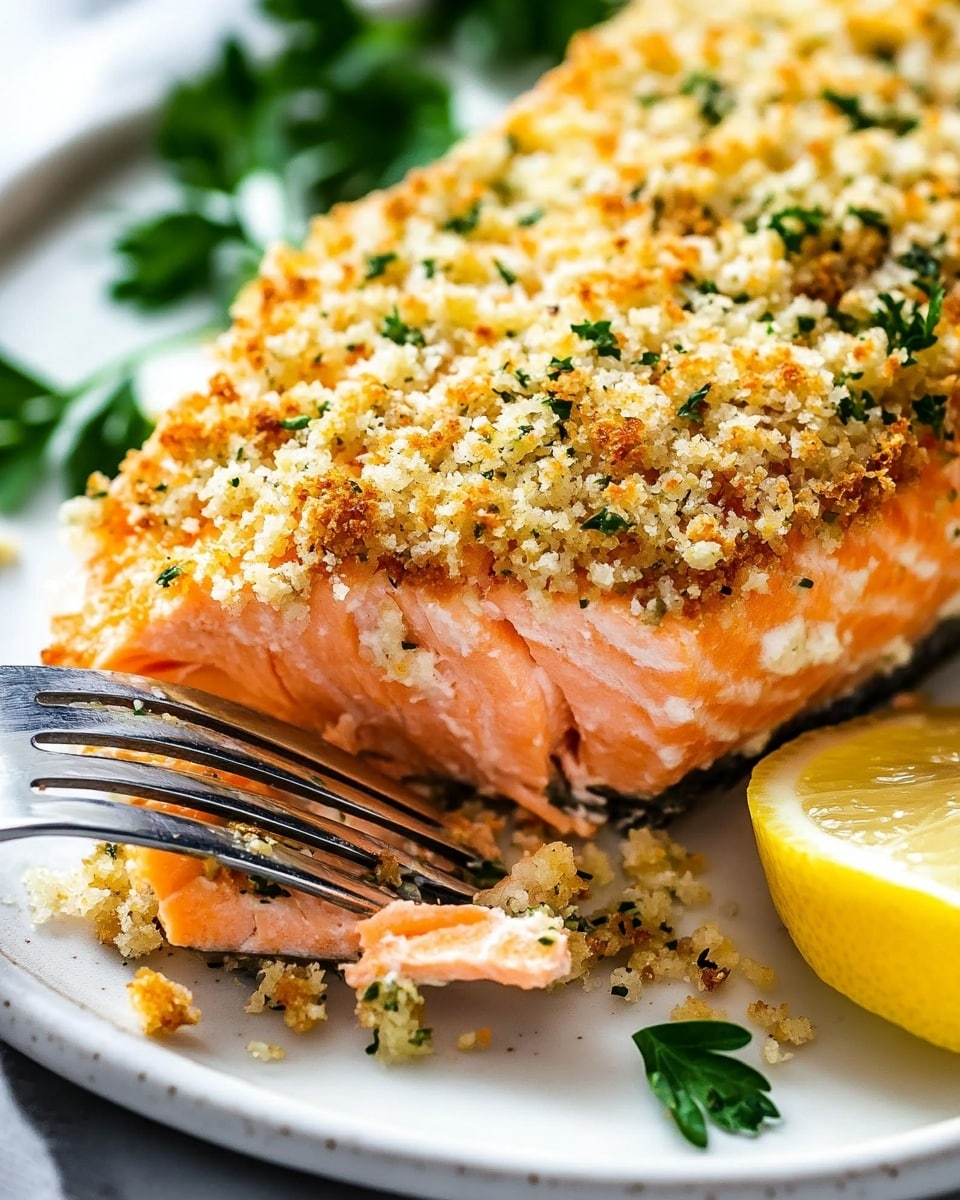 Honey Mustard Baked Salmon with Panko Crust Recipe - Recipe Image