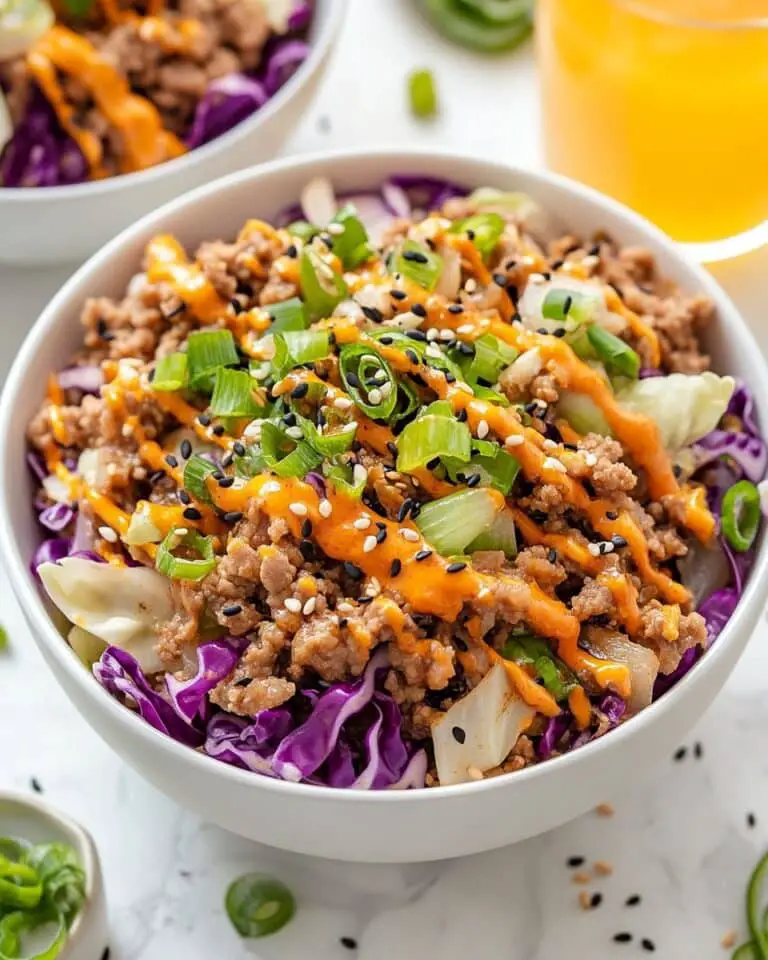Egg Roll in a Bowl with Creamy Chili Sauce Recipe