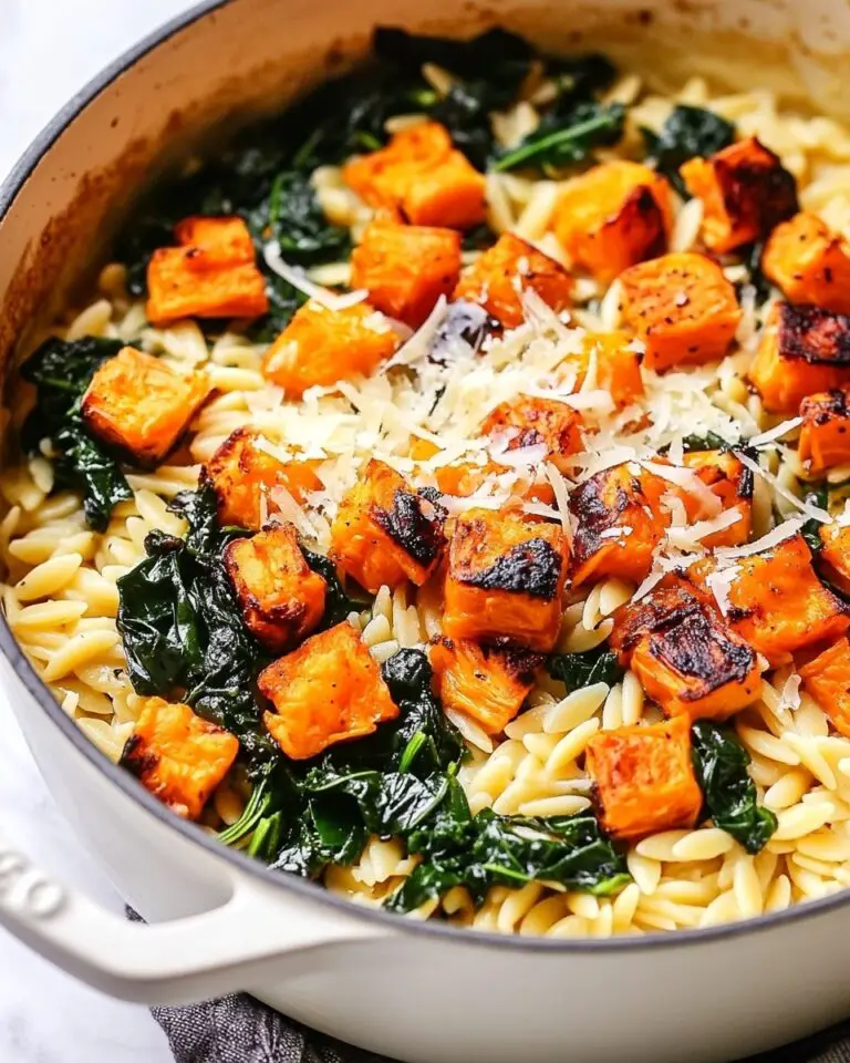 Creamy Roasted Butternut Squash and Kale Orzo Pasta Recipe