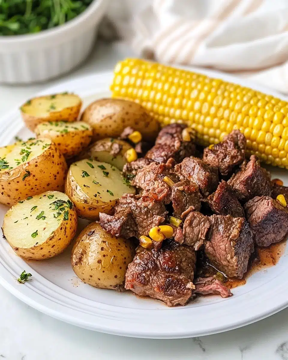 Slow Cooker Steak, Potatoes, and Corn Recipe