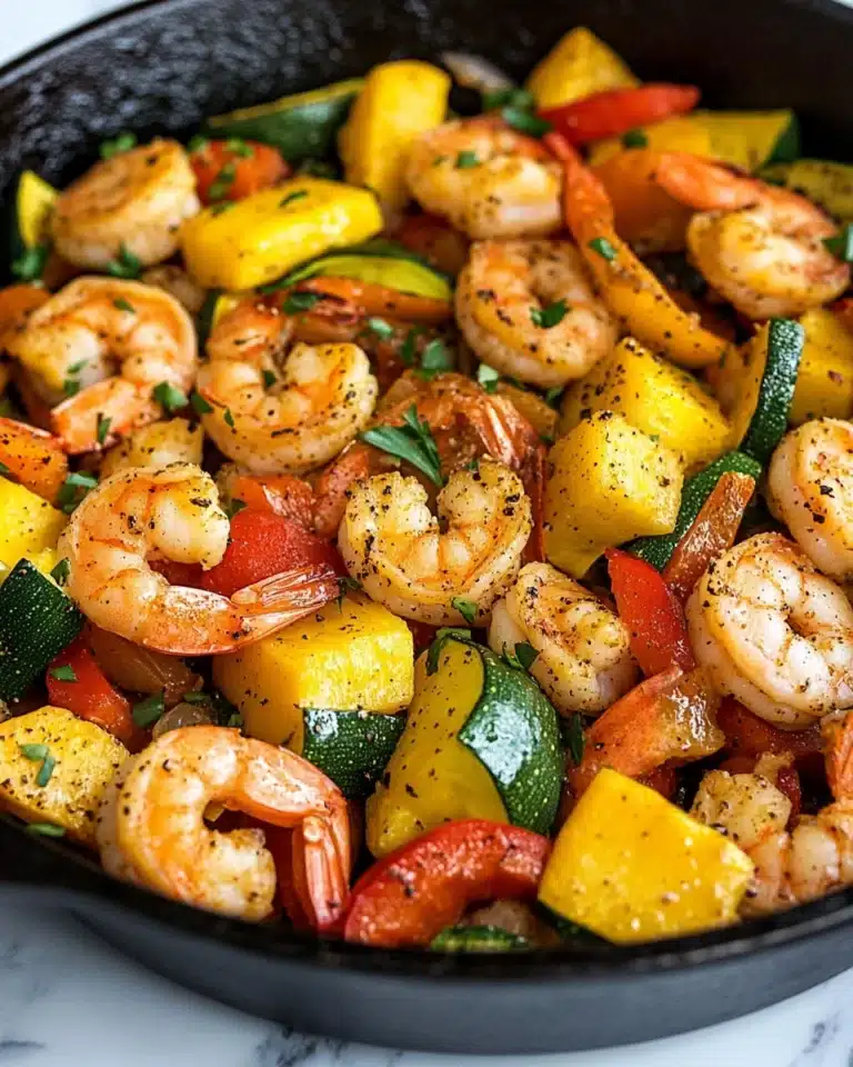 Easy Shrimp Vegetable Skillet Recipe