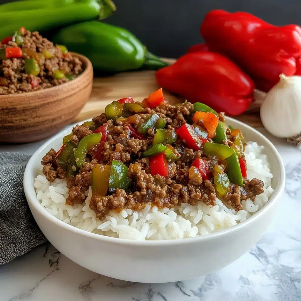 Beef and Pepper Rice Bowls Recipe - Recipe Image