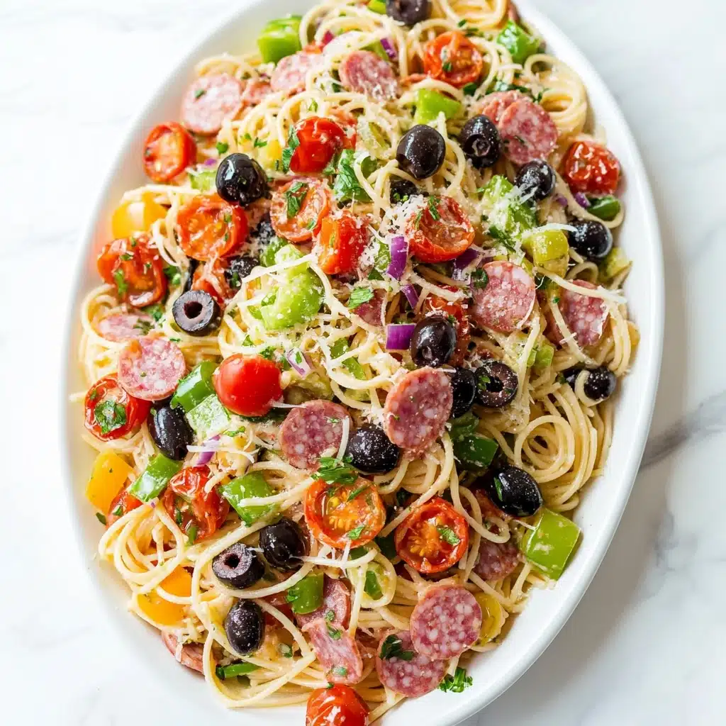 Summer Italian Spaghetti Salad Recipe - Recipe Image