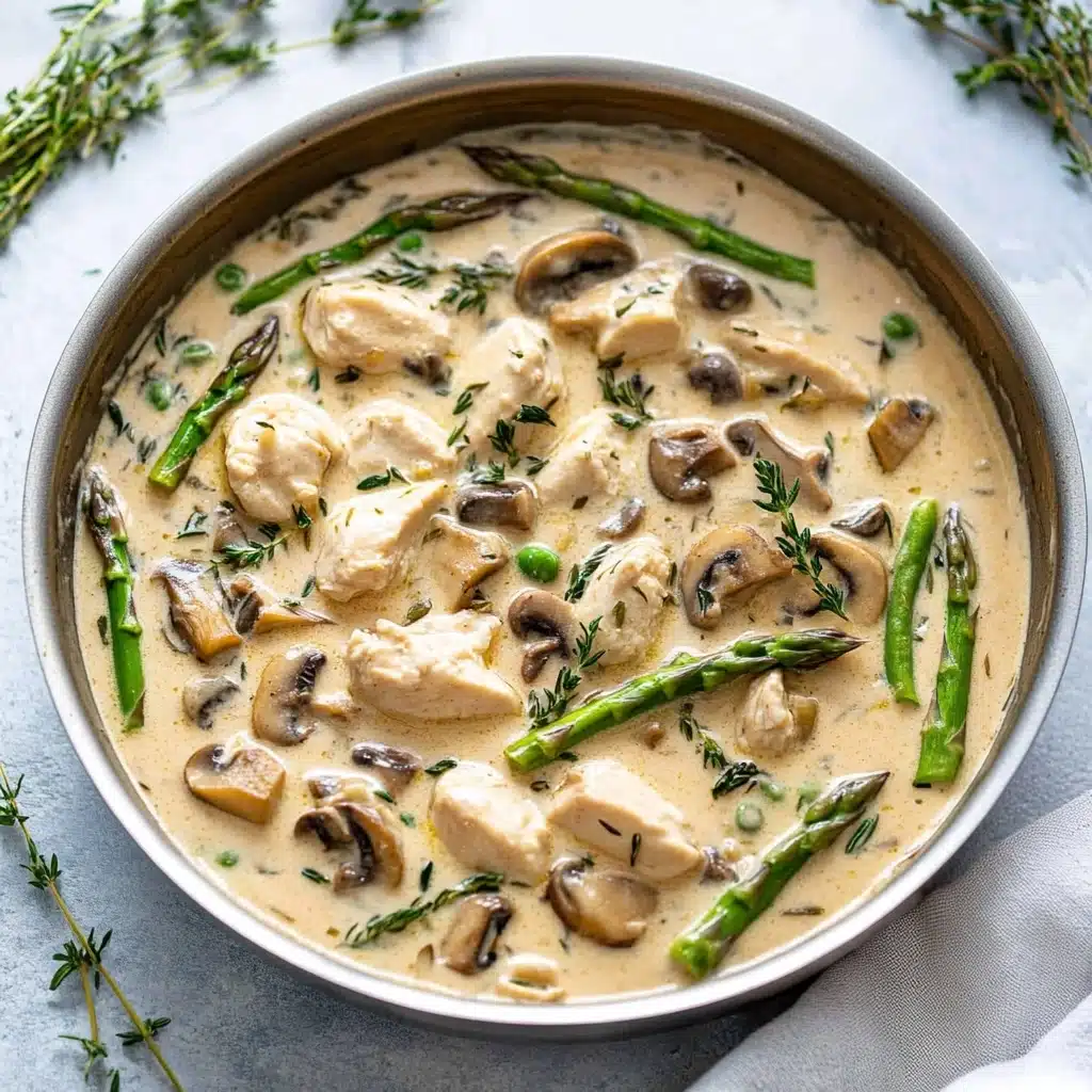 One Pot Creamy Chicken and Asparagus Recipe - Recipe Image