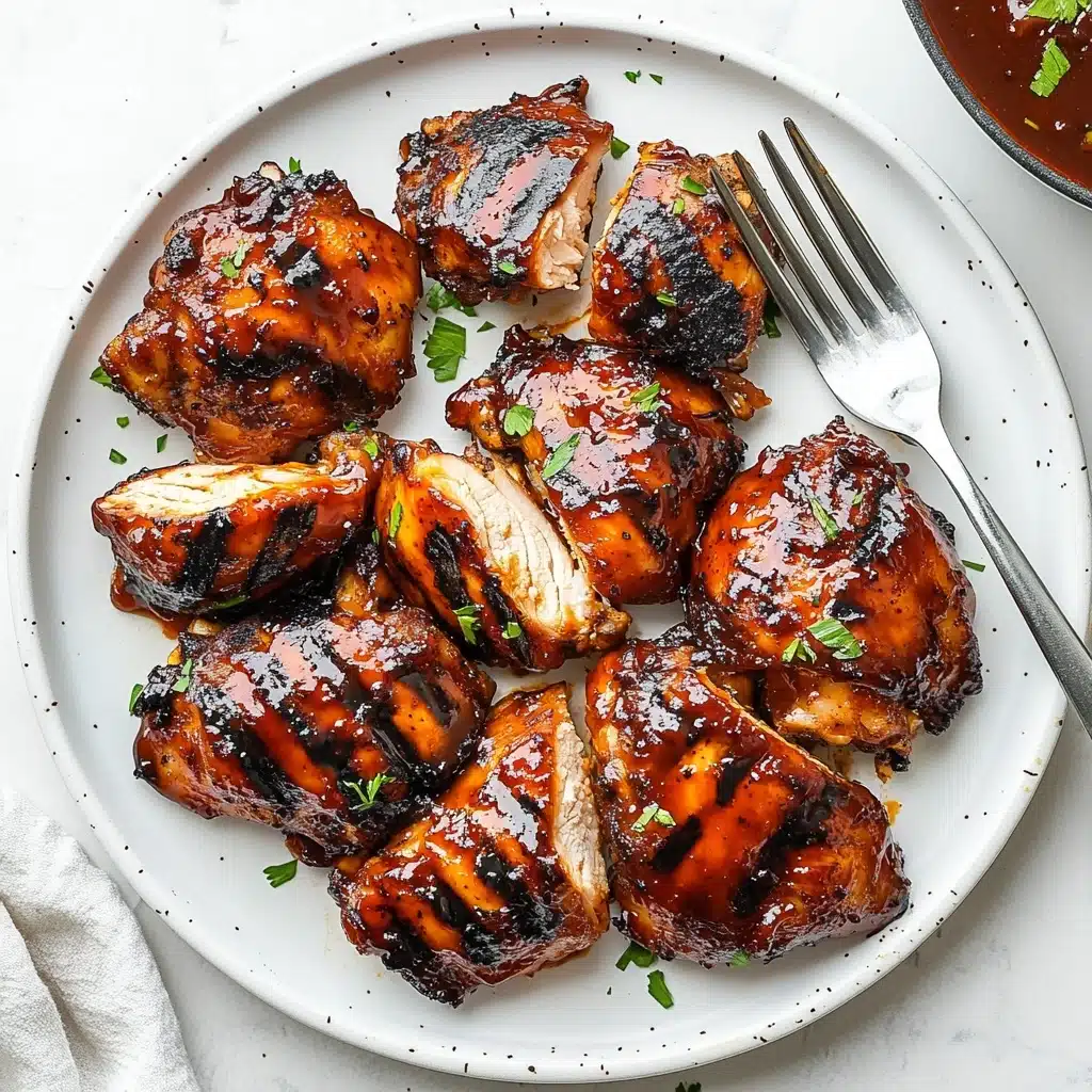 Caramelized BBQ Chicken Thighs in the Oven, oven BBQ chicken, easy baked BBQ chicken, flavorful chicken thigh recipes, smoky sweet chicken dinner