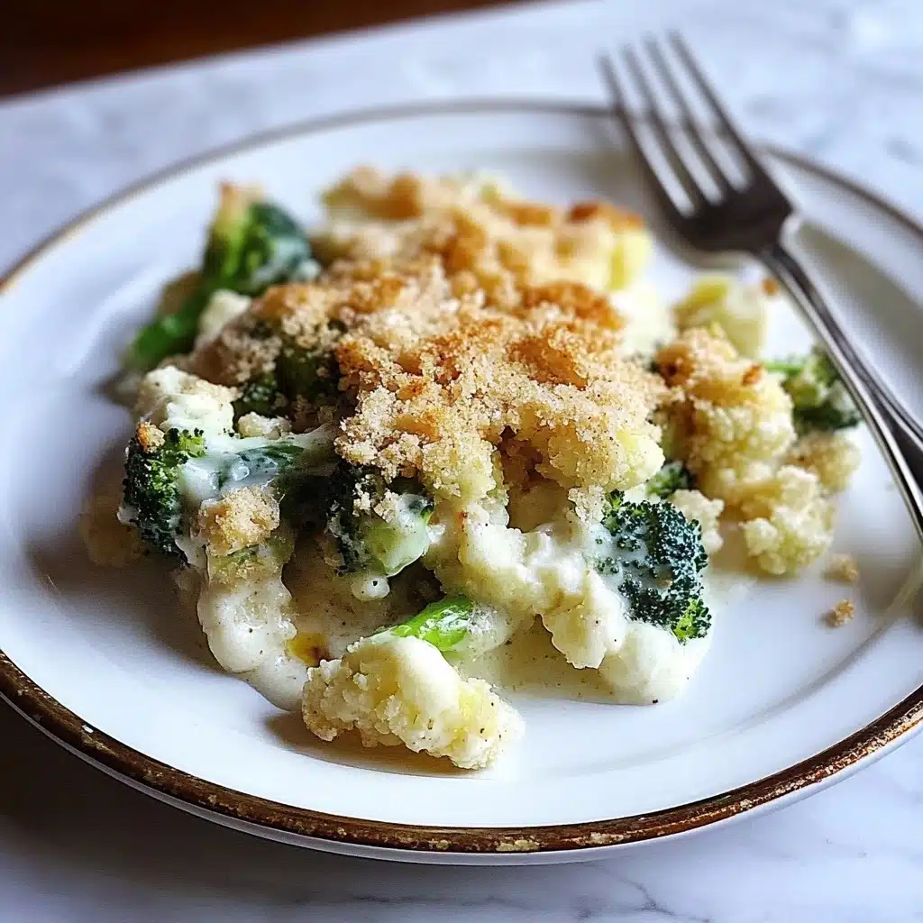 Broccoli-Cauliflower Cheese Casserole, cheesy vegetable bake, healthy veggie casserole, easy casserole recipe, baked broccoli cauliflower dish