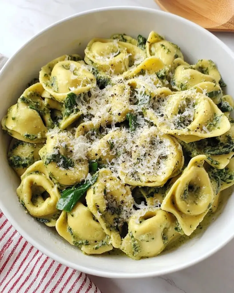 Pesto Tortellini with Spinach and Parmesan Recipe