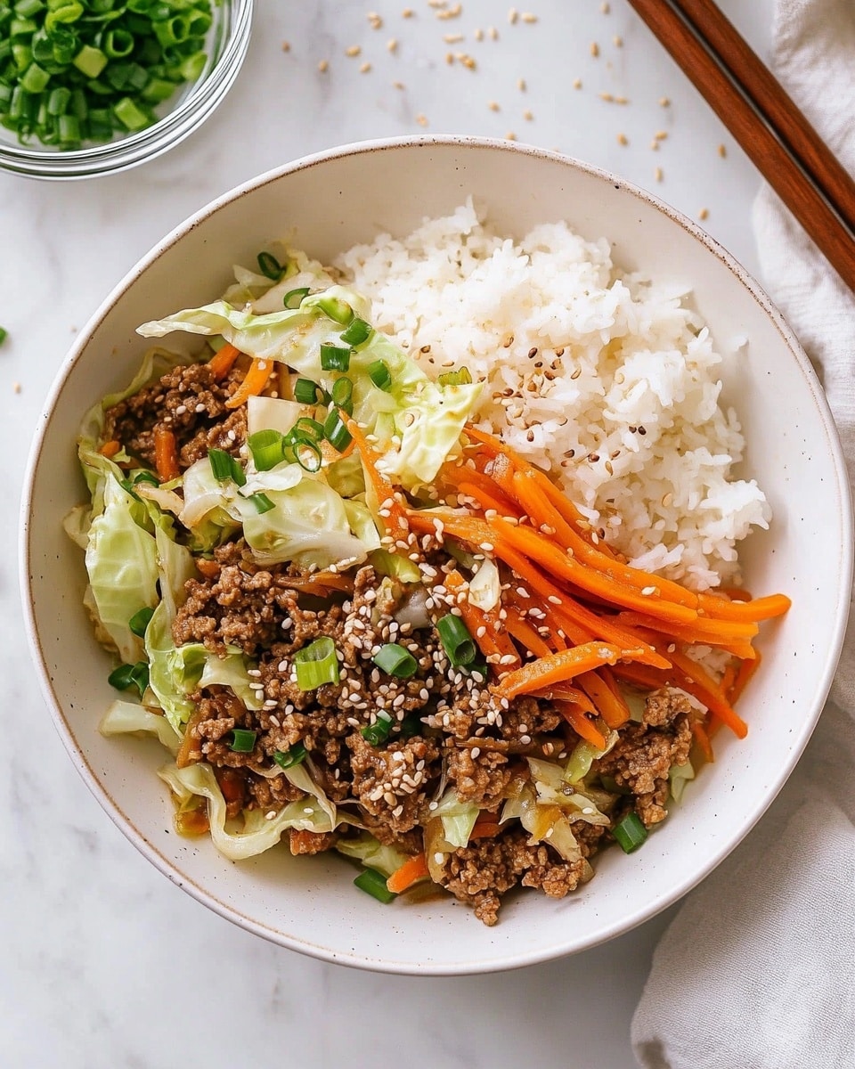 Easy Asian Ground Beef and Cabbage Stir Fry Recipe - Recipe Image